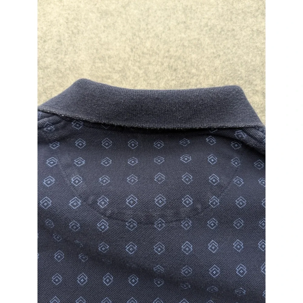 Ralph Lauren Men's Polo Shirt Medium Blue Diamond Geometric Pullover Short...